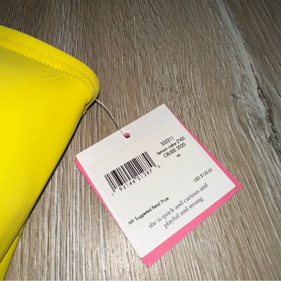 Kate Spade New York Women’s Solids Bandeau Halter One Piece Raisin Lemon Cake XS - Picture 7 of 9